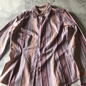 Pink and Coral Striped Dress Shirt